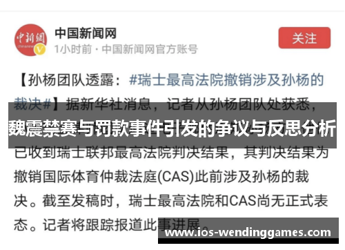 魏震禁赛与罚款事件引发的争议与反思分析